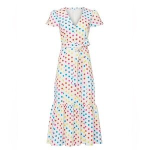 Color Me Courtney Dipping Dot Minnie Tiered Colorful Polka Dot Dress Women Sz 2